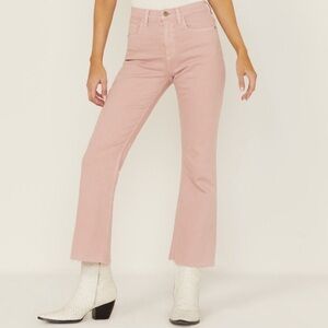 SNEAK PEEK WOMEN'S PINK HIGH RISE RAW HEM CROP JEANS SIZE 31/32